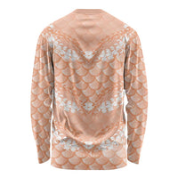 Apricot Mermaid Puakenikeni Maile Lei Long Sleeve Shirt LT01 - Polynesian Pride
