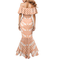 Apricot Mermaid Puakenikeni Maile Lei Mermaid Dress LT01 - Polynesian Pride