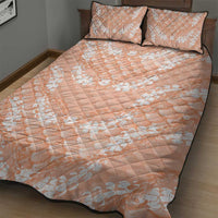Apricot Mermaid Puakenikeni Maile Lei Quilt Bed Set LT01 - Polynesian Pride