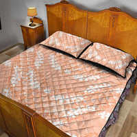 Apricot Mermaid Puakenikeni Maile Lei Quilt Bed Set LT01 - Polynesian Pride