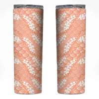 Apricot Mermaid Puakenikeni Maile Lei Skinny Tumbler LT01 Apricot - Polynesian Pride