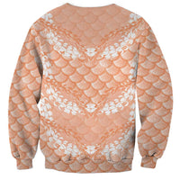 Apricot Mermaid Puakenikeni Maile Lei Sweatshirt LT01 - Polynesian Pride