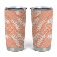 Apricot Mermaid Puakenikeni Maile Lei Tumbler Cup LT01 Apricot - Polynesian Pride