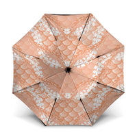 Apricot Mermaid Puakenikeni Maile Lei Umbrella LT01 One Size Folded 11.42 inch Opened Diameter 37.4 inch Apricot - Polynesian Pride