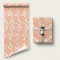 Apricot Mermaid Puakenikeni Maile Lei Wrapping Paper LT01 58" × 23" Apricot - Polynesian Pride