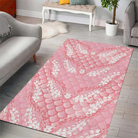 Soft Pink Mermaid Puakenikeni Maile Lei Area Rug LT01 - Polynesian Pride