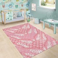 Soft Pink Mermaid Puakenikeni Maile Lei Area Rug LT01 - Polynesian Pride