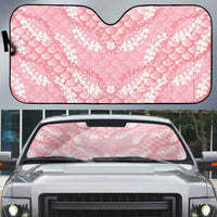 Soft Pink Mermaid Puakenikeni Maile Lei Auto Sun Shade LT01 Pink - Polynesian Pride