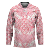 Soft Pink Mermaid Puakenikeni Maile Lei Hockey Jersey LT01 Unisex Pink - Polynesian Pride