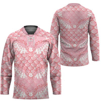 Soft Pink Mermaid Puakenikeni Maile Lei Hockey Jersey LT01 - Polynesian Pride