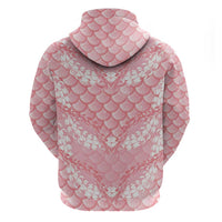Soft Pink Mermaid Puakenikeni Maile Lei Hoodie LT01 - Polynesian Pride