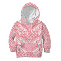 Soft Pink Mermaid Puakenikeni Maile Lei Kid Hoodie LT01 Hoodie Pink - Polynesian Pride