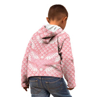 Soft Pink Mermaid Puakenikeni Maile Lei Kid Hoodie LT01 - Polynesian Pride