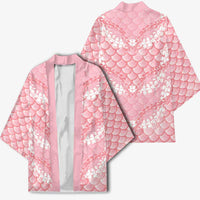 Soft Pink Mermaid Puakenikeni Maile Lei Kimono LT01 - Polynesian Pride