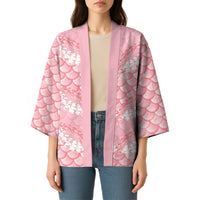 Soft Pink Mermaid Puakenikeni Maile Lei Kimono LT01 - Polynesian Pride