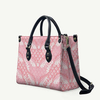 Soft Pink Mermaid Puakenikeni Maile Lei Leather Bag LT01 Pink - Polynesian Pride