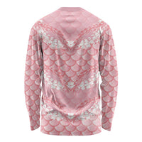 Soft Pink Mermaid Puakenikeni Maile Lei Long Sleeve Shirt LT01 - Polynesian Pride