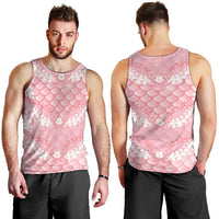 Soft Pink Mermaid Puakenikeni Maile Lei Men Tank Top LT01 - Polynesian Pride