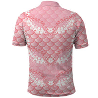 Soft Pink Mermaid Puakenikeni Maile Lei Polo Shirt LT01 - Polynesian Pride