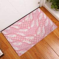 Soft Pink Mermaid Puakenikeni Maile Lei Rubber Doormat LT01 - Polynesian Pride