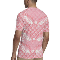 Soft Pink Mermaid Puakenikeni Maile Lei Rugby Jersey LT01 - Polynesian Pride