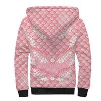Soft Pink Mermaid Puakenikeni Maile Lei Sherpa Hoodie LT01 - Polynesian Pride