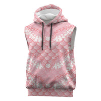 Soft Pink Mermaid Puakenikeni Maile Lei Sleeveless Hoodie LT01 Pink - Polynesian Pride