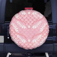 Soft Pink Mermaid Puakenikeni Maile Lei Spare Tire Cover LT01 No hole Pink - Polynesian Pride