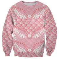 Soft Pink Mermaid Puakenikeni Maile Lei Sweatshirt LT01 Unisex Pink - Polynesian Pride