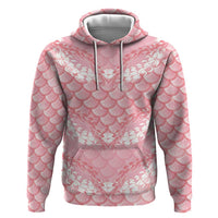 Soft Pink Mermaid Puakenikeni Maile Lei Zip Hoodie LT01 Pullover Hoodie Pink - Polynesian Pride