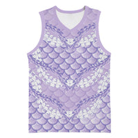 Lilac Mermaid Puakenikeni Maile Lei Basketball Jersey LT01 Unisex Purple - Polynesian Pride
