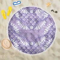 Lilac Mermaid Puakenikeni Maile Lei Beach Blanket LT01 One Size 150cm Purple - Polynesian Pride