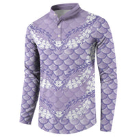 Lilac Mermaid Puakenikeni Maile Lei Button Sweatshirt LT01 - Polynesian Pride