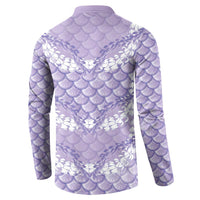 Lilac Mermaid Puakenikeni Maile Lei Button Sweatshirt LT01 - Polynesian Pride