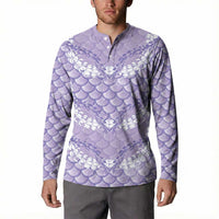 Lilac Mermaid Puakenikeni Maile Lei Button Sweatshirt LT01 - Polynesian Pride