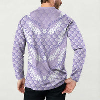 Lilac Mermaid Puakenikeni Maile Lei Button Sweatshirt LT01 - Polynesian Pride