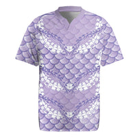 Lilac Mermaid Puakenikeni Maile Lei Rugby Jersey LT01 Purple - Polynesian Pride