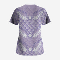 Lilac Mermaid Puakenikeni Maile Lei Scrub Top LT01 - Polynesian Pride