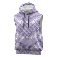 Lilac Mermaid Puakenikeni Maile Lei Sleeveless Hoodie LT01 Purple - Polynesian Pride