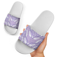 Lilac Mermaid Puakenikeni Maile Lei Slide Sandals LT01 - Polynesian Pride