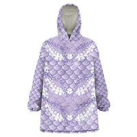 Lilac Mermaid Puakenikeni Maile Lei Wearable Blanket Hoodie LT01 One Size Purple - Polynesian Pride