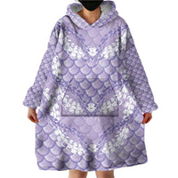 Lilac Mermaid Puakenikeni Maile Lei Wearable Blanket Hoodie LT01 - Polynesian Pride