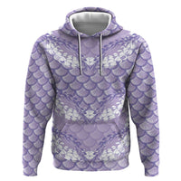 Lilac Mermaid Puakenikeni Maile Lei Zip Hoodie LT01 Pullover Hoodie Purple - Polynesian Pride