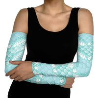 Light Turquoise Mermaid Puakenikeni Maile Lei Arm Sleeves LT01 - Polynesian Pride