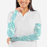 Light Turquoise Mermaid Puakenikeni Maile Lei Arm Sleeves LT01 - Polynesian Pride