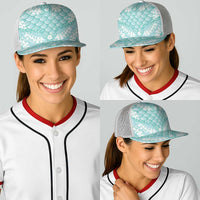 Light Turquoise Mermaid Puakenikeni Maile Lei Baseball Net Cap LT01 - Polynesian Pride