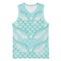 Light Turquoise Mermaid Puakenikeni Maile Lei Basketball Jersey LT01 Unisex Turquoise - Polynesian Pride