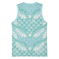 Light Turquoise Mermaid Puakenikeni Maile Lei Basketball Jersey LT01 - Polynesian Pride