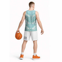 Light Turquoise Mermaid Puakenikeni Maile Lei Basketball Jersey LT01 - Polynesian Pride