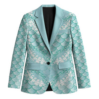 Light Turquoise Mermaid Puakenikeni Maile Lei Blazer LT01 Unisex Turquoise - Polynesian Pride